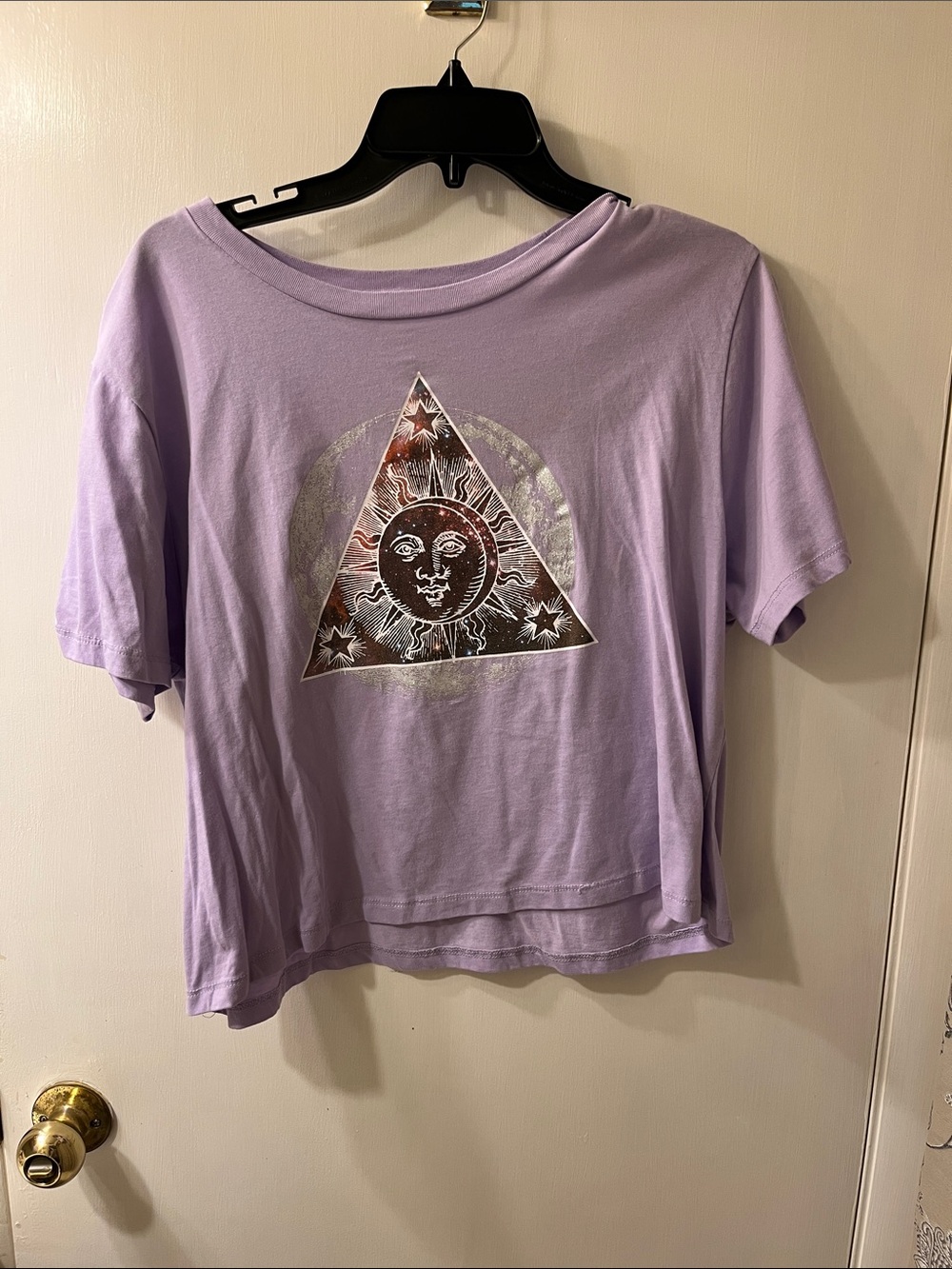 Mighty Fine Lavender Short Sleeve Tee with Sun Triangle Graphic
